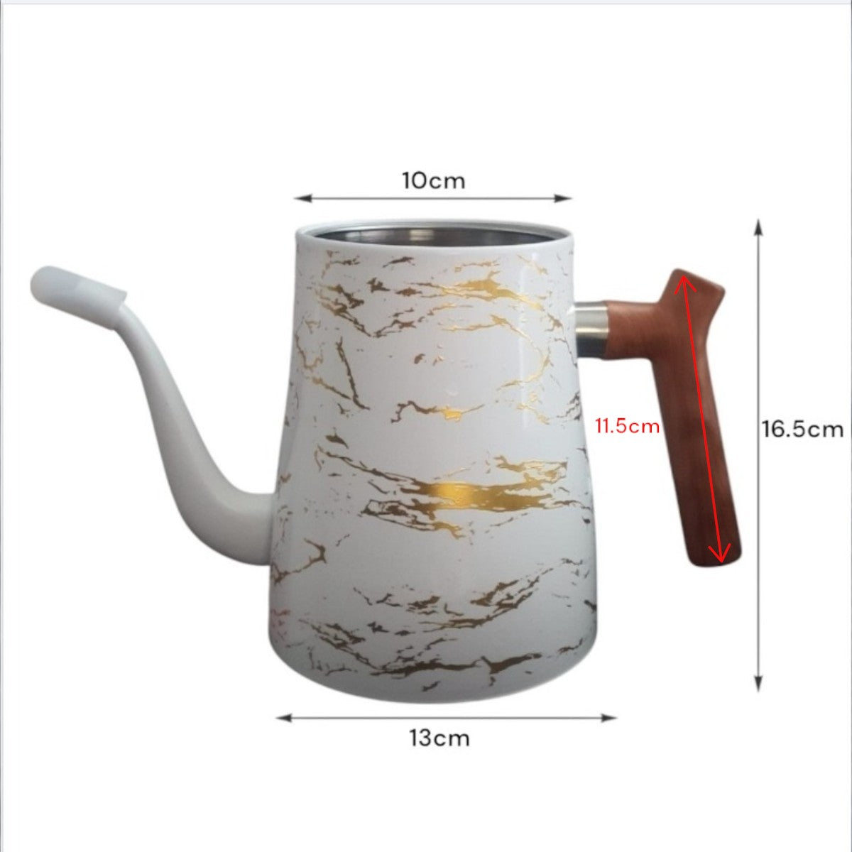 Ceainic cu infuzor si capac, design elegant, otel inoxidabil/plastic, 1500ml, 16.5x13x10cm, Naimeed D6972, Alb