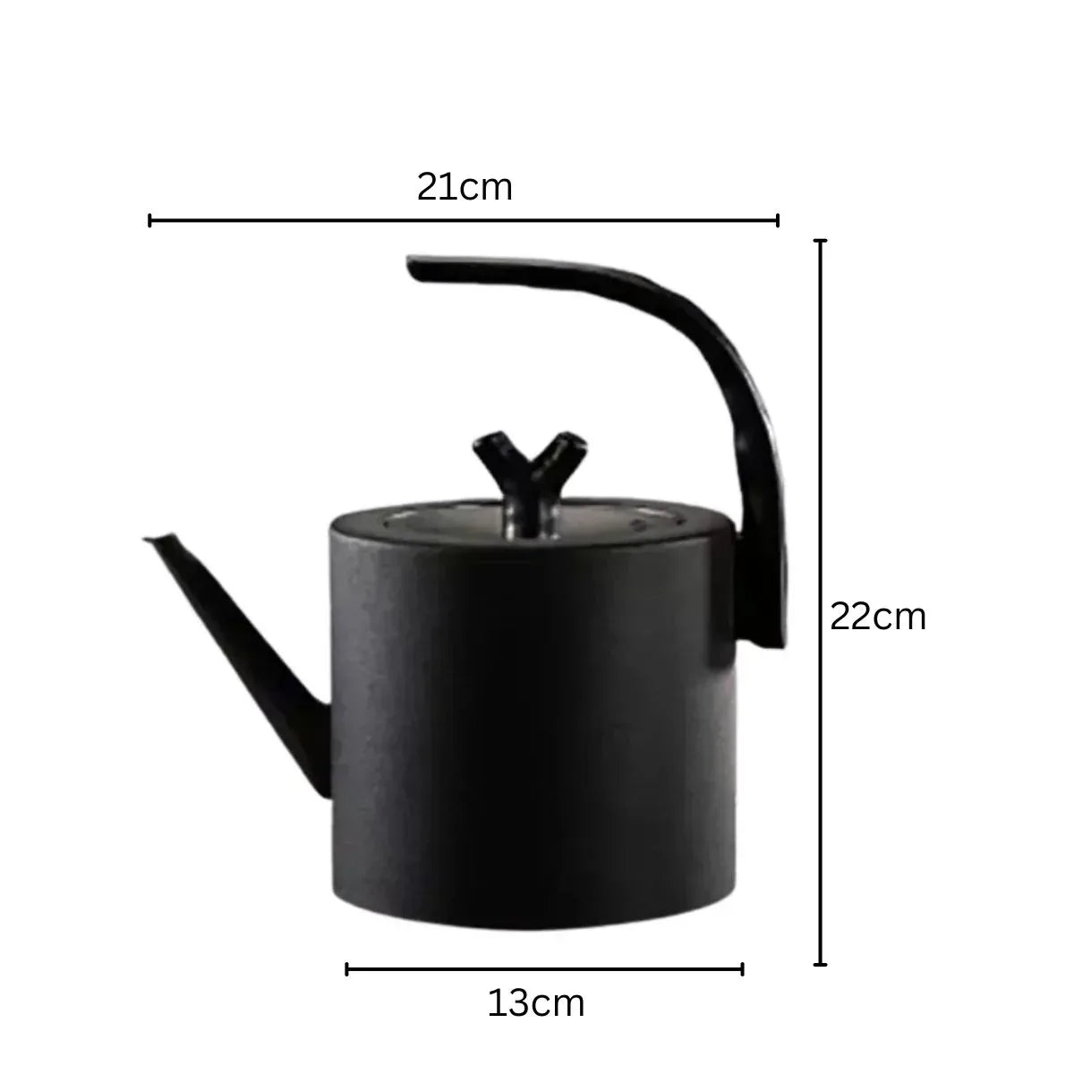 Ceainic cu capac, design elegant, otel inoxidabil/plastic, 1500ml, 22x21x13cm, Naimeed D6977, Negru - 221.ro
