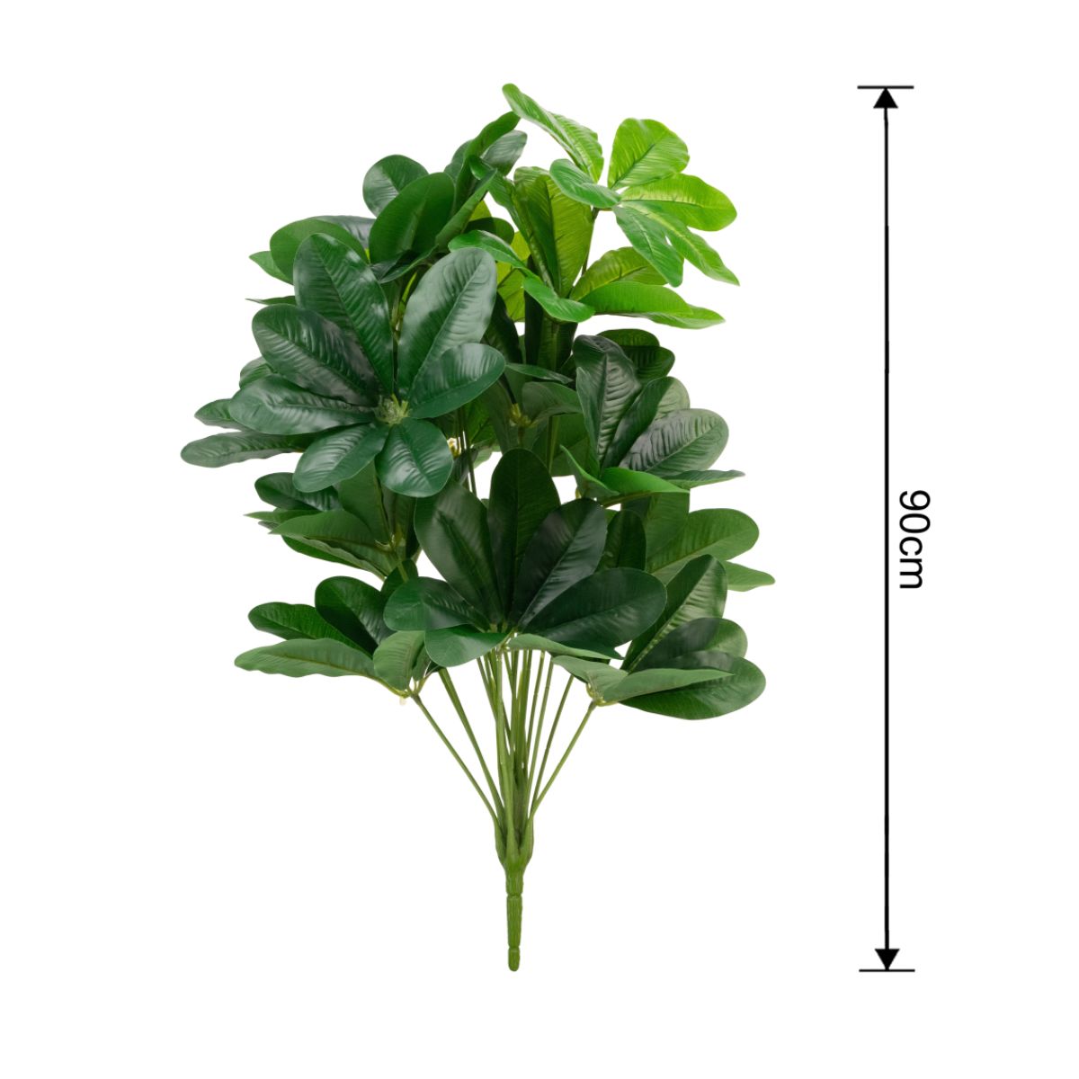 Planta decorativa artificiala, fara ghiveci, tip Schefflera, Naimeed D7025, 90 cm, Verde