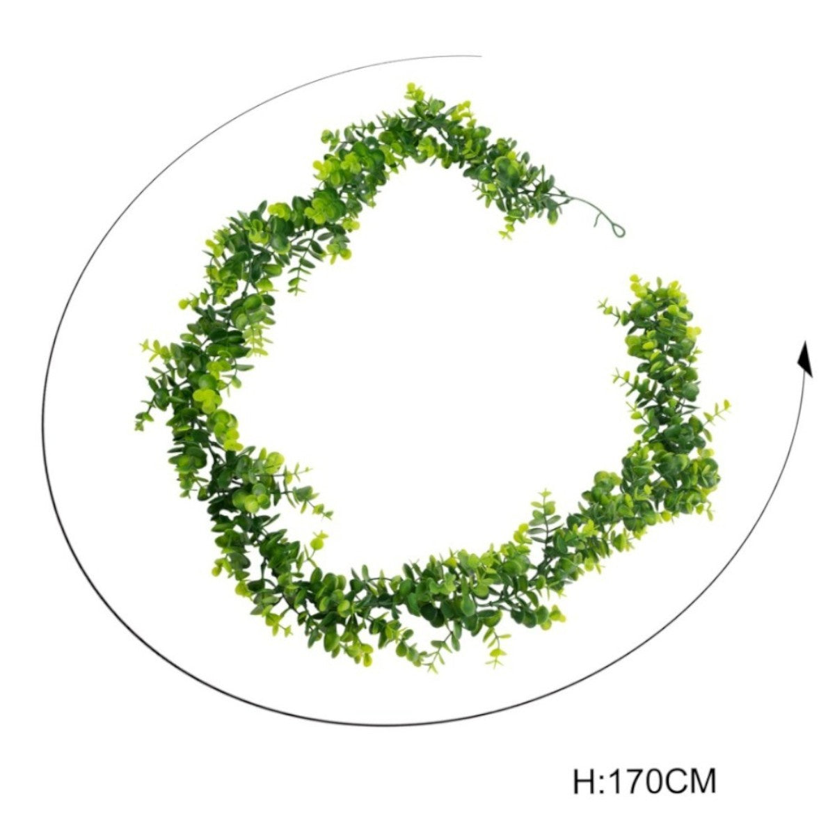Ghirlanda artificiala, tip Eucalipt, Naimeed D7029, 1.7m, Verde
