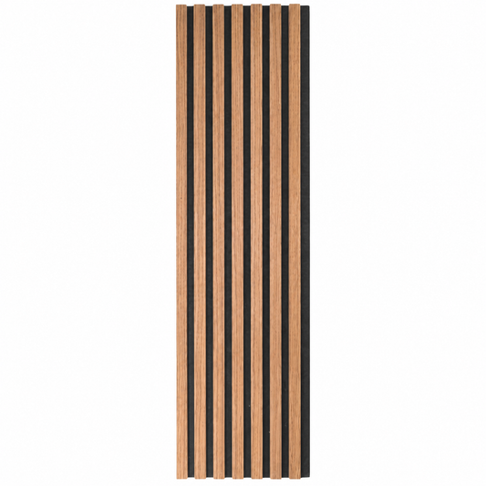 Panouri riflaj acustic decorativ, MDF si pasla, Naimeed D7100, 270x30x1.8cm, Stejar natur