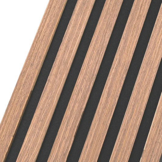 Set 6 Panouri riflaj acustic decorativ, MDF si pasla, Naimeed D7100, 270x30x1.8cm, Stejar natur - 221.ro
