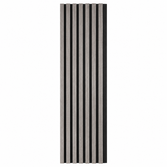 Panou riflaj acustic decorativ, MDF si pasla, Naimeed D7101, 270x30x1.8cm, Gri