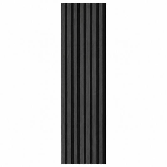 Panou riflaj acustic decorativ, MDF si pasla, Naimeed D7103, 270x30x1.8cm, Gri inchis