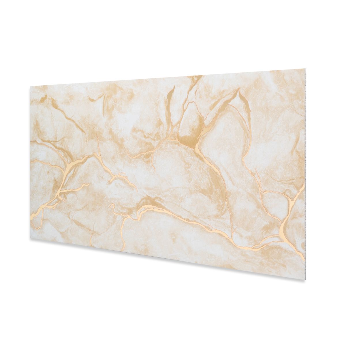 Set 6 panouri decorative autoadezive cu folie de aluminiu, efect marmura, suprafata acoperita 1.08 m², Naimeed D7107, 60x30 cm, Crem
