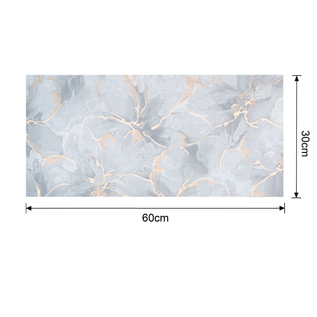 Set 6 panouri decorative autoadezive cu folie de aluminiu, efect marmura, suprafata acoperita 1.08 m², Naimeed D7111, 60x30 cm, Gri