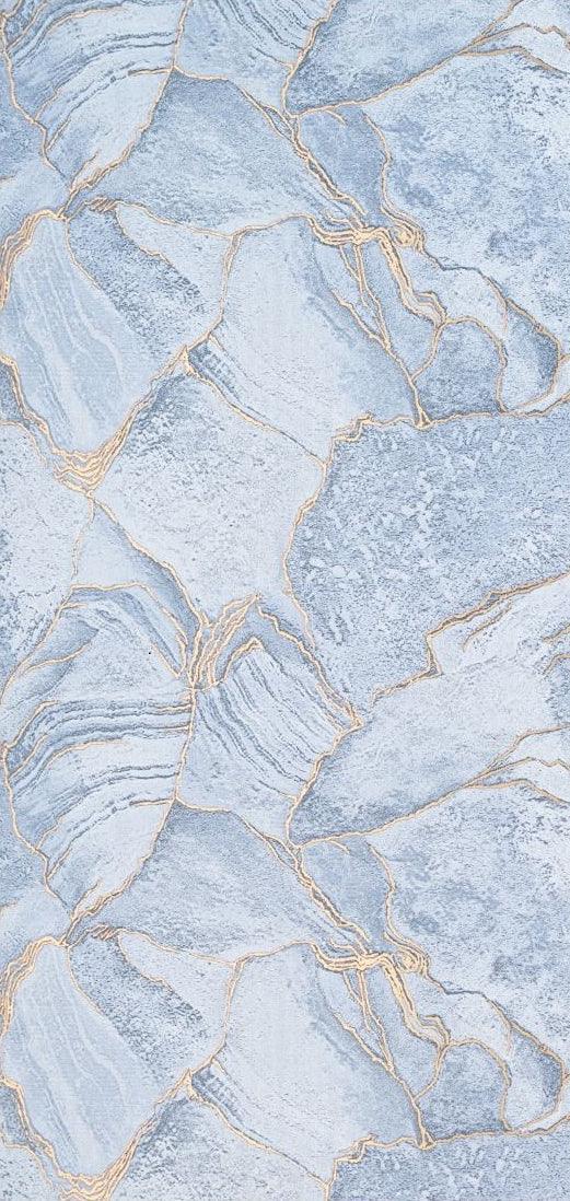 Set 6 panouri decorative autoadezive cu folie de aluminiu, efect marmura, suprafata acoperita 1.08 m², Naimeed D7112, 60x30 cm, Albastru - 221.ro