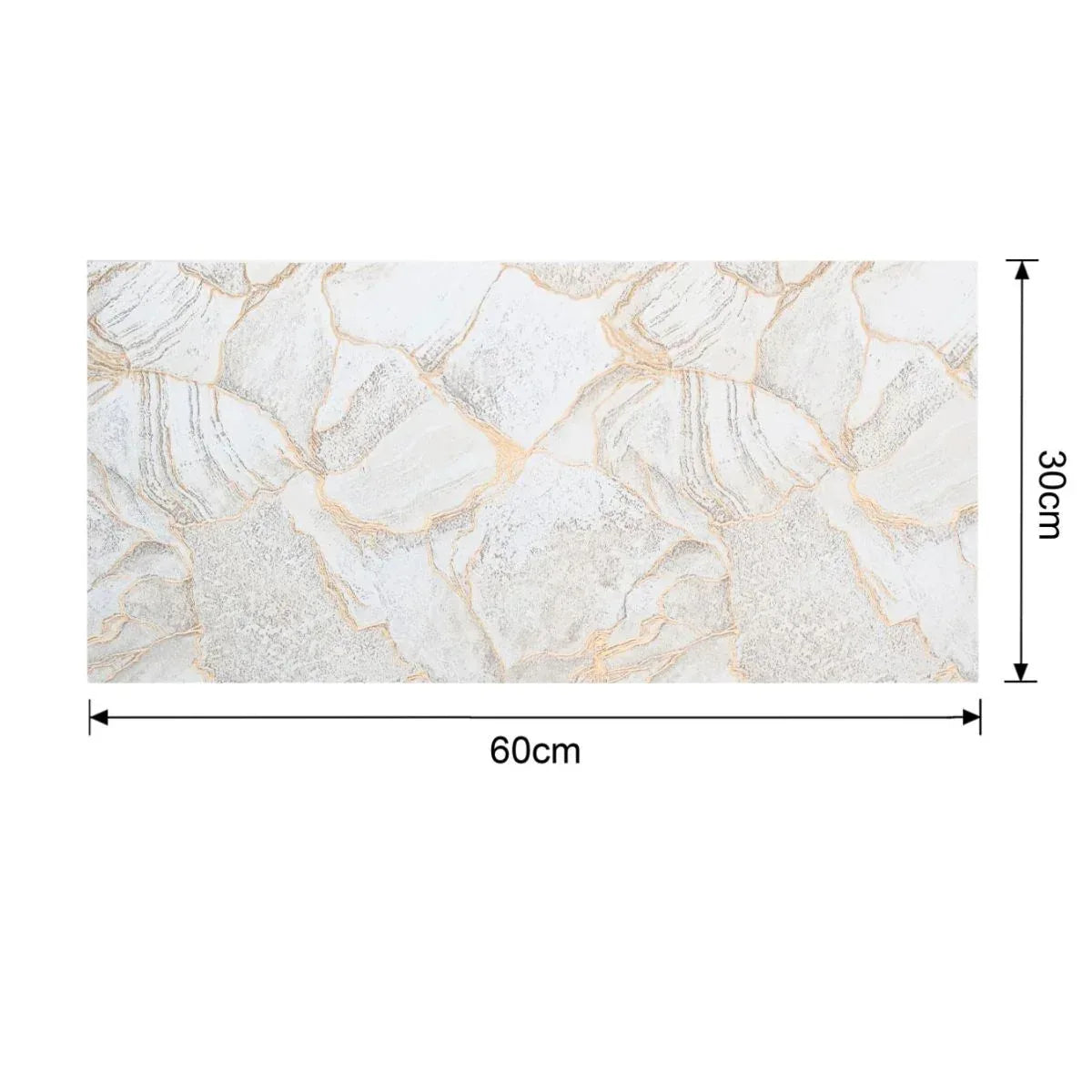 Set 6 panouri decorative autoadezive cu folie de aluminiu, efect marmura, suprafata acoperita 1.08 m², Naimeed D7113, 60x30 cm, Bej/Gri - 221.ro