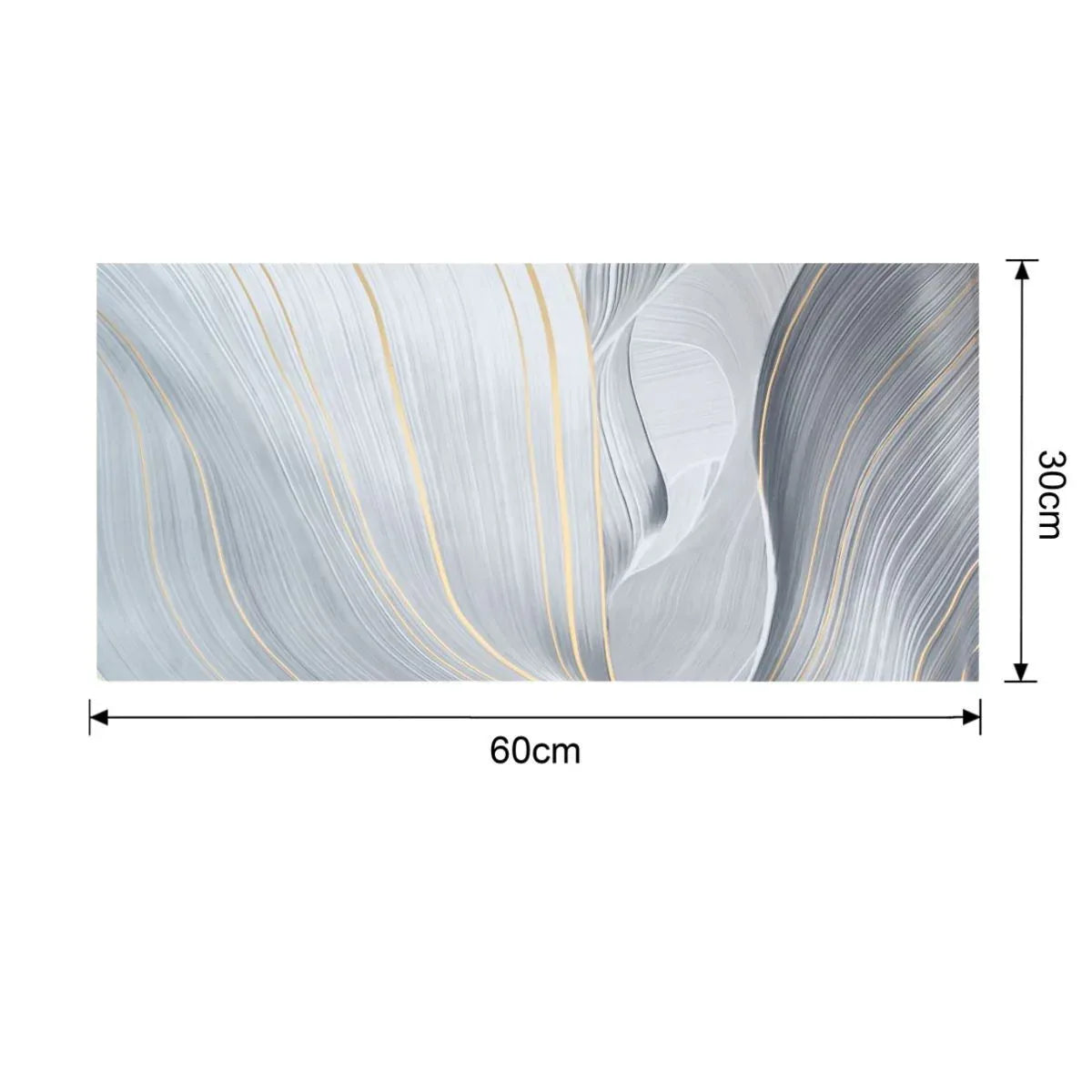 Set 6 panouri decorative autoadezive cu folie de aluminiu, efect marmura, suprafata acoperita 1.08 m², Naimeed D7118, 60x30 cm, Gri - 221.ro