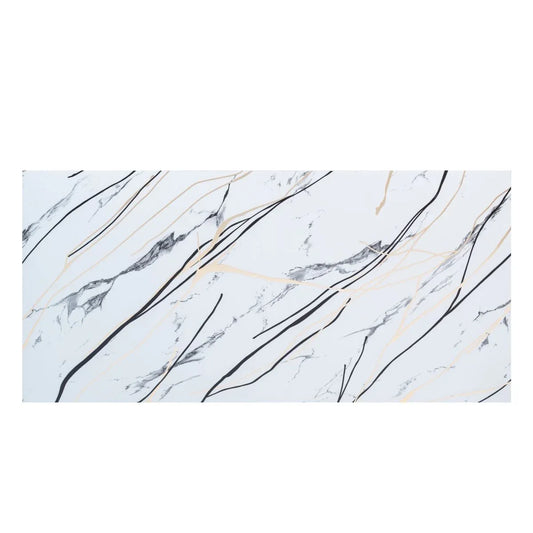 Set 6 panouri decorative autoadezive cu folie de aluminiu, efect marmura, suprafata acoperita 1.08 m², Naimeed D7123, 60x30 cm, Gri deschis - 221.ro