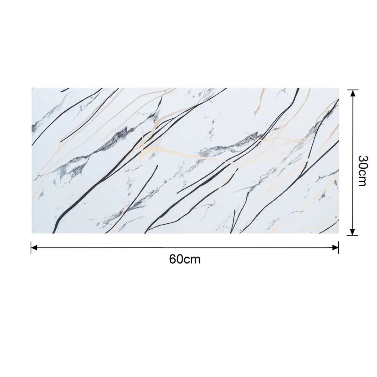 Set 6 panouri decorative autoadezive cu folie de aluminiu, efect marmura, suprafata acoperita 1.08 m², Naimeed D7123, 60x30 cm, Gri deschis - 221.ro