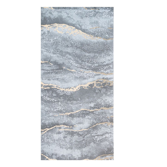 Set 6 panouri decorative autoadezive cu folie de aluminiu, efect marmura, suprafata acoperita 1.08 m², Naimeed D7126, 60x30 cm, Gri inchis