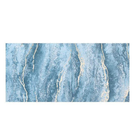 Set 6 panouri decorative autoadezive cu folie de aluminiu, efect marmura, suprafata acoperita 1.08 m², Naimeed D7127, 60x30 cm, Albastru