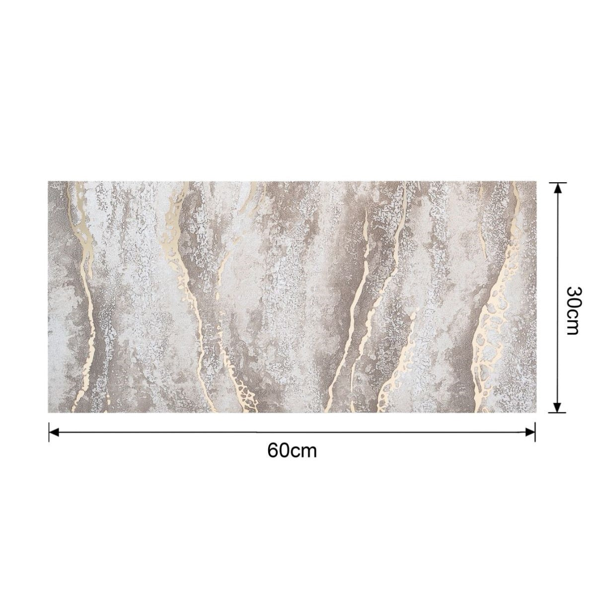 Set 6 panouri decorative autoadezive cu folie de aluminiu, efect marmura, suprafata acoperita 1.08 m², Naimeed D7128, 60x30 cm, Maro deschis