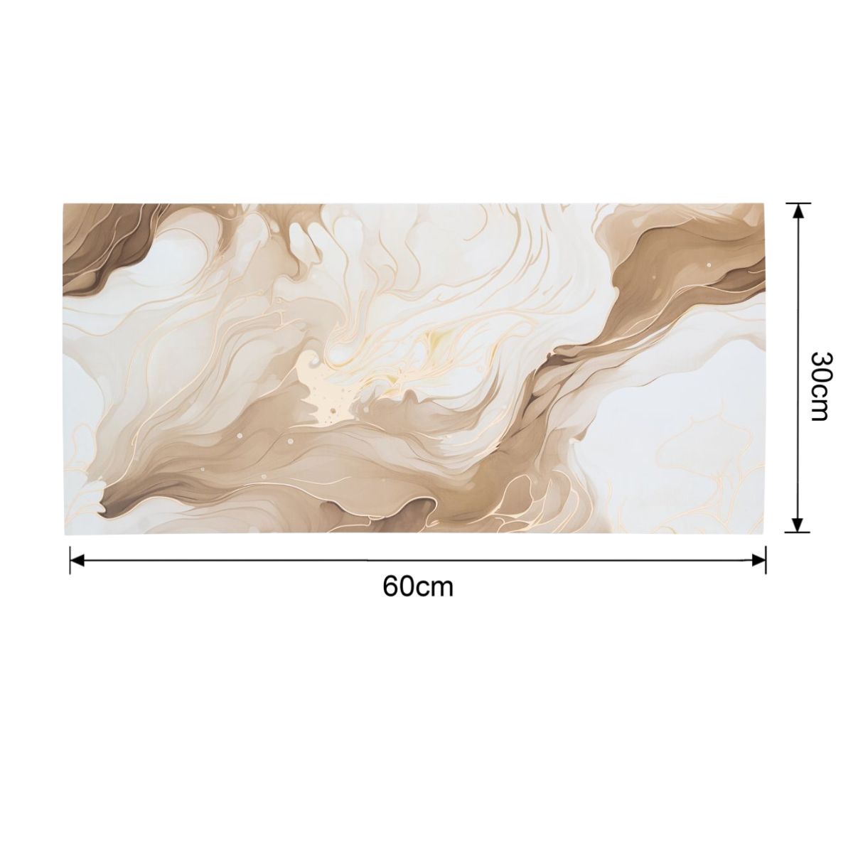 Set 6 panouri decorative autoadezive cu folie de aluminiu, efect marmura, suprafata acoperita 1.08 m², Naimeed D7129, 60x30 cm, Alb/Crem