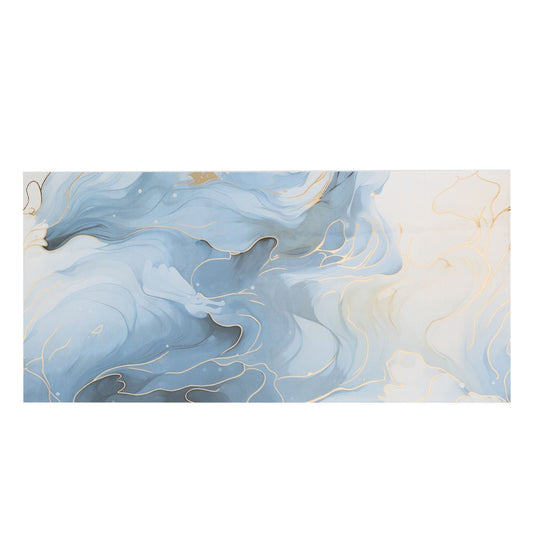 Set 6 panouri decorative autoadezive cu folie de aluminiu, efect marmura, suprafata acoperita 1.08 m², Naimeed D7130, 60x30 cm, Albastru deschis