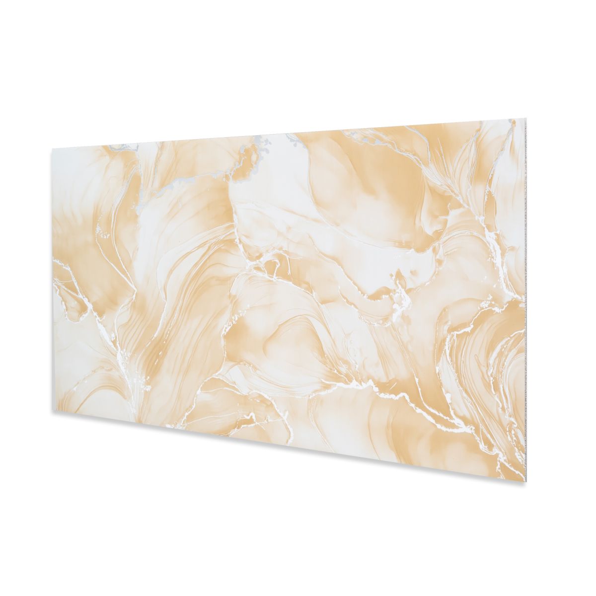 Set 6 panouri decorative autoadezive cu folie de aluminiu, efect marmura, suprafata acoperita 1.08 m², Naimeed D7131, 60x30 cm, Crem