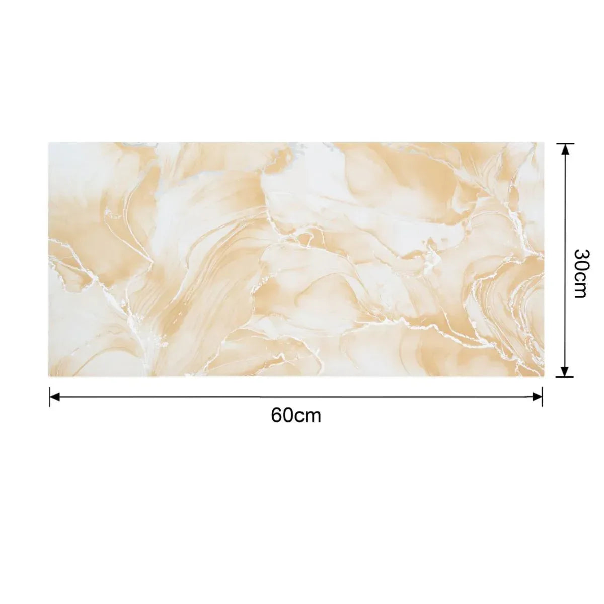 Set 6 panouri decorative autoadezive cu folie de aluminiu, efect marmura, suprafata acoperita 1.08 m², Naimeed D7131, 60x30 cm, Crem - 221.ro