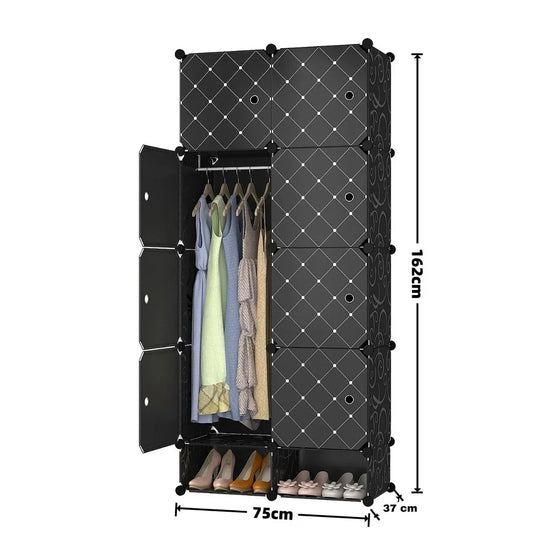 Dulap Modular, 8 Usi, D7134, Negru - 221.ro