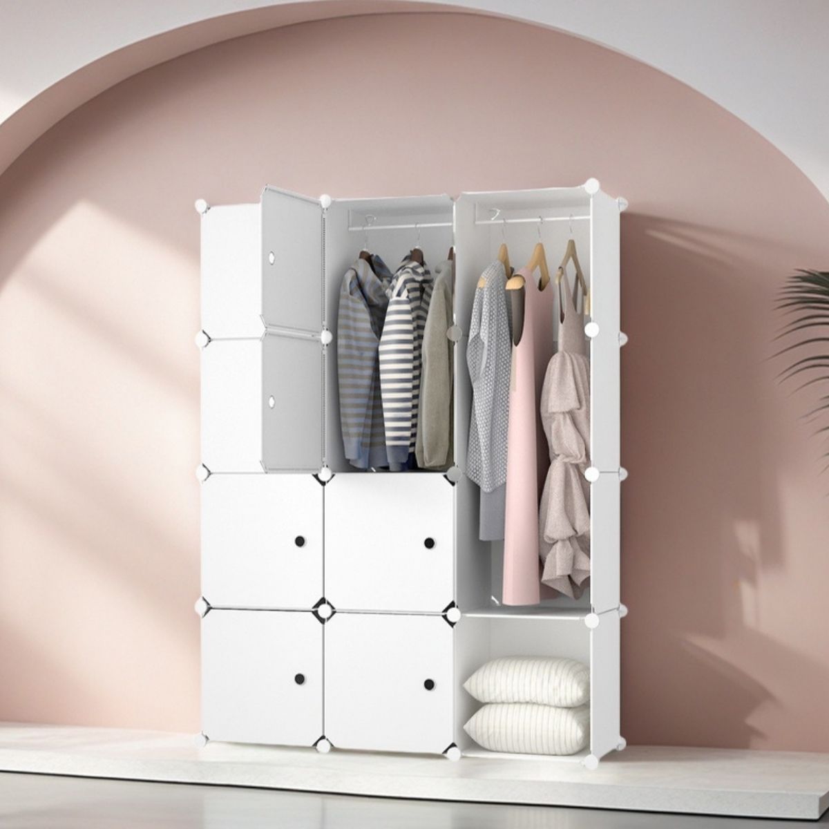 Dulap Modular, Naimeed 12 Usi, D7153, 145x110x37cm , Alb
