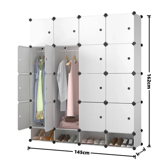 Dulap Modular, 16 Usi, Naimeed D7154, 162x145x37cm , Alb - 221.ro