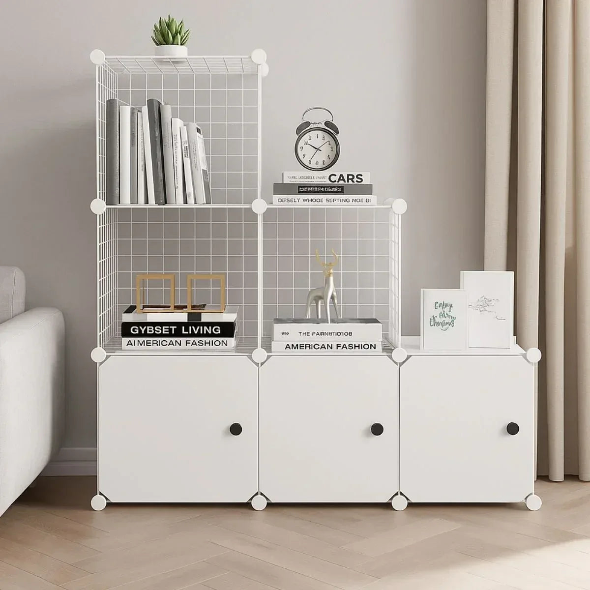 Dulap Modular, 3 Usi, Naimeed D7156, 110x110x37cm , Alb - 221.ro