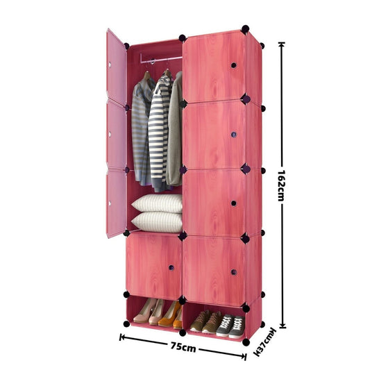 Dulap Modular, 8 Usi, Naimeed D7157, 162x75x37cm, Coral