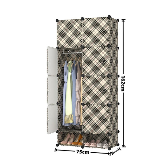 Dulap Modular, 8 Usi, Naimeed D7159, 162x75x37cm, Crem