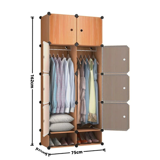 Dulap Modular, 8 Usi, Naimeed D7163, 162x75x37cm, Portocaliu - 221.ro