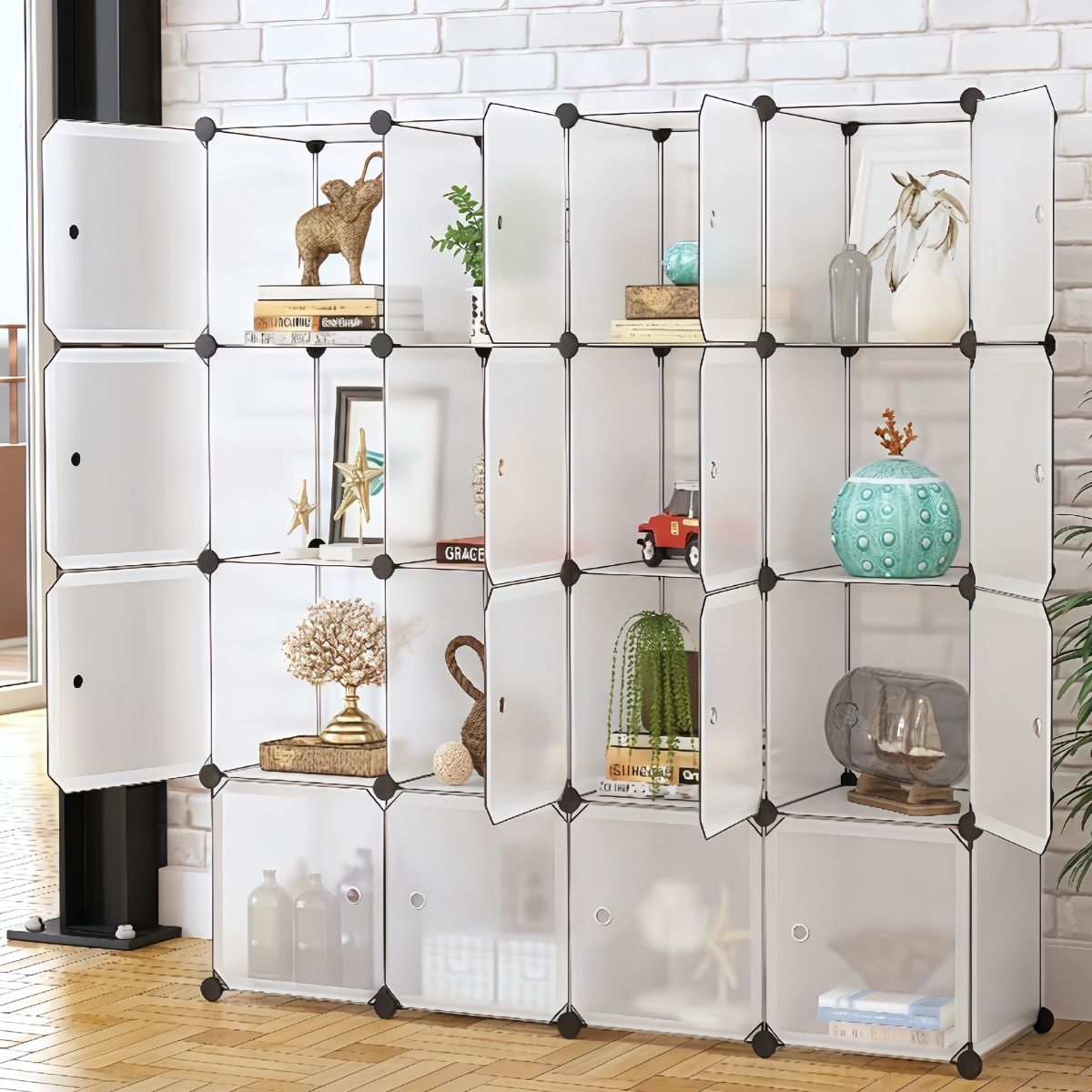 Dulap Modular, 16 Usi, Naimeed D7168, 145x145x37cm , Alb