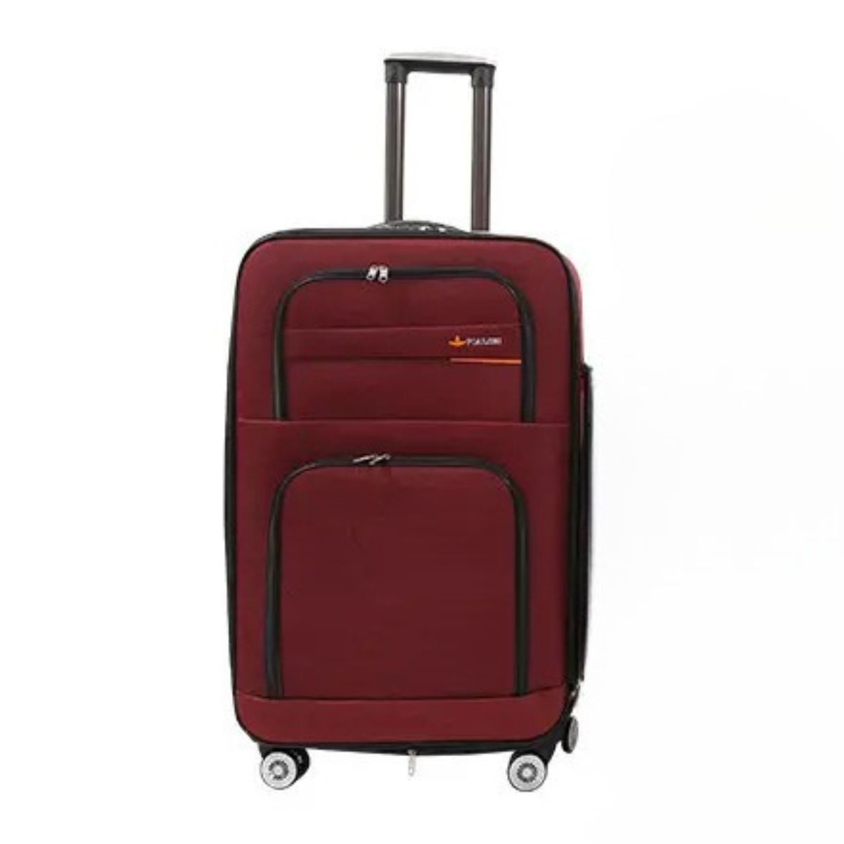 Troler voiaj, Mediu, Naimeed D7175, 4 roti duble 360 grade, material textil, inchidere cifru, Rosu, 41x24x66cm