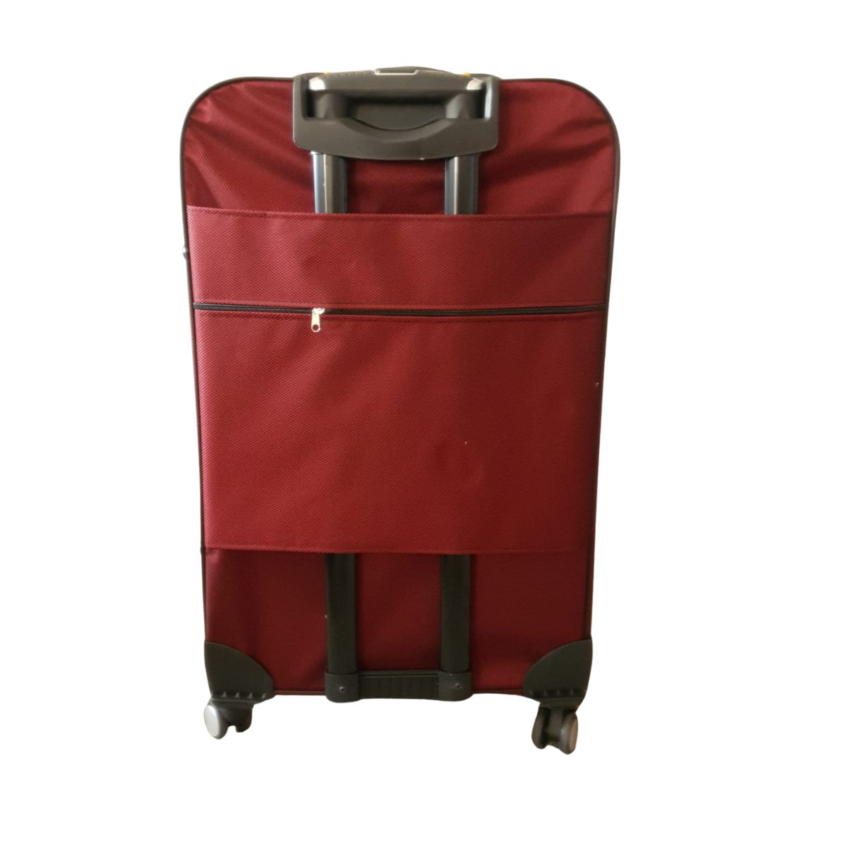 Troler voiaj, Mediu, Naimeed D7175, 4 roti duble 360 grade, material textil, inchidere cifru, Rosu, 41x24x66cm