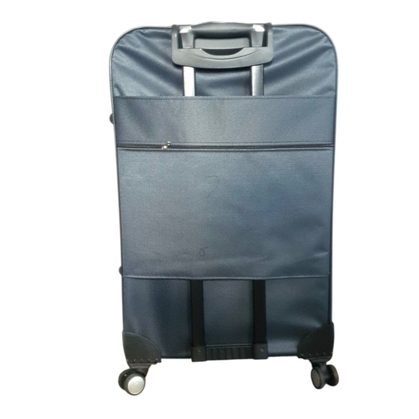Troler voiaj, Mic, Naimeed D7179, 4 roti duble 360 grade, material textil, inchidere cifru, Gri, 36x22x55cm