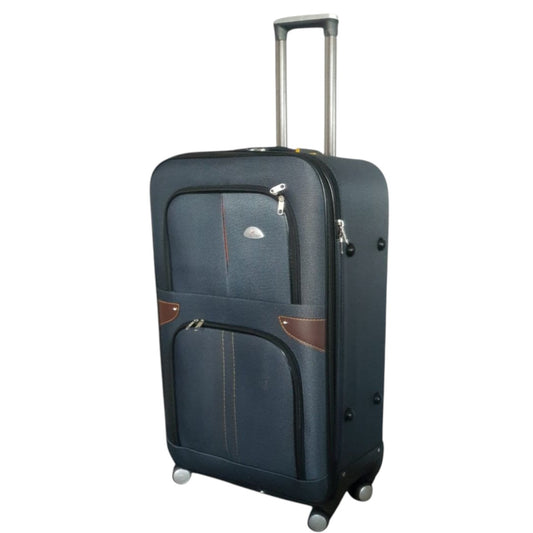 Troler voiaj, Mic, Naimeed D7181, 4 roti duble 360 grade, material textil, inchidere cifru, Gri, 36x22x55cm