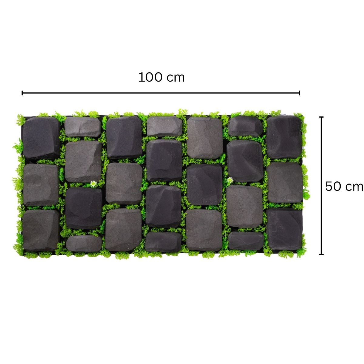 Panou din pietre artificiale, cu iarba, Naimeed D7195, 100x50 cm