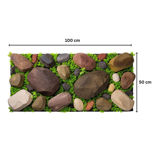 Panou din pietre artificiale, cu iarba, Naimeed D7198, 100x50 cm