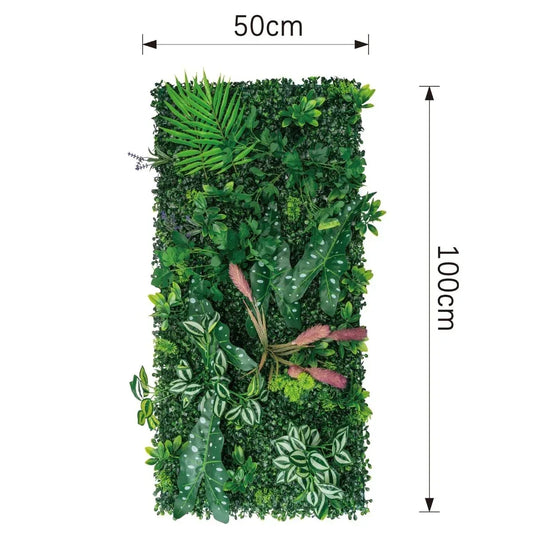 Panou din plante artificiale, cu frunze, Naimeed D7200, Verde, 100X50 cm - 221.ro