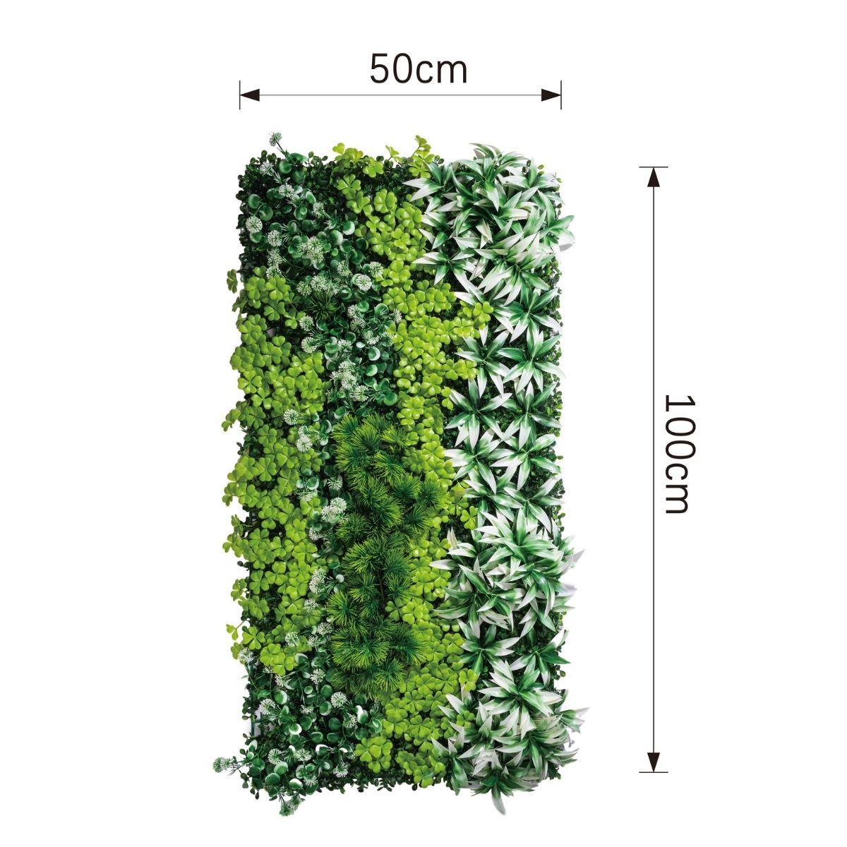Panou din plante artificiale, cu frunze, Naimeed D7202, Verde, 100X50 cm