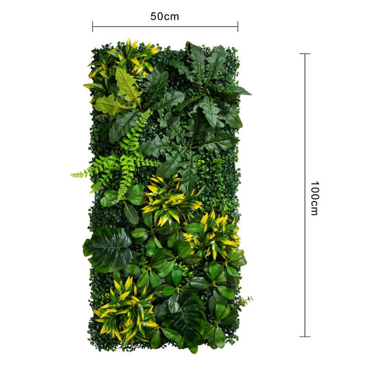 Panou din plante artificiale, cu frunze, Naimeed D7205, Verde, 100X50 cm