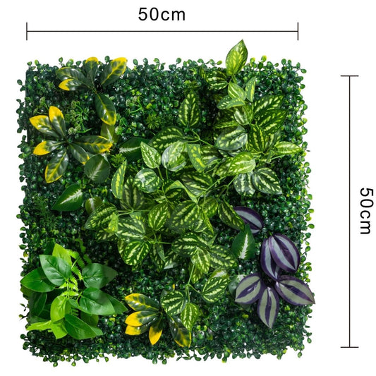 Panou din plante artificiale, cu frunze, Naimeed D7211, Verde, 50X50 cm