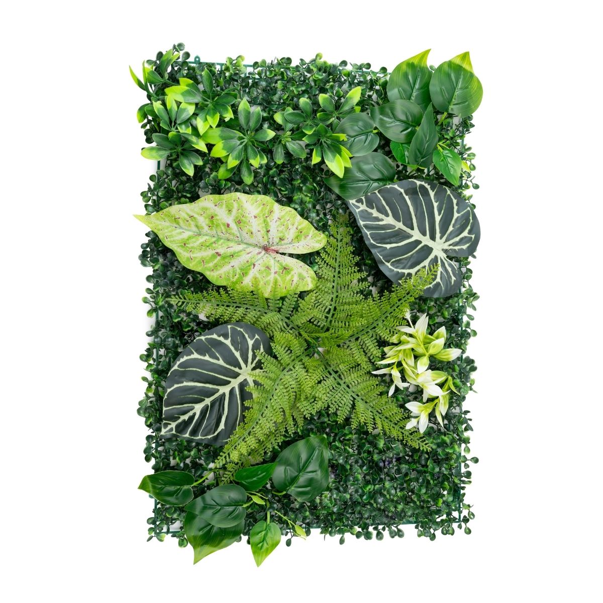 Panou din plante artificiale, cu frunze, Naimeed D7224, Verde, 40x60 cm