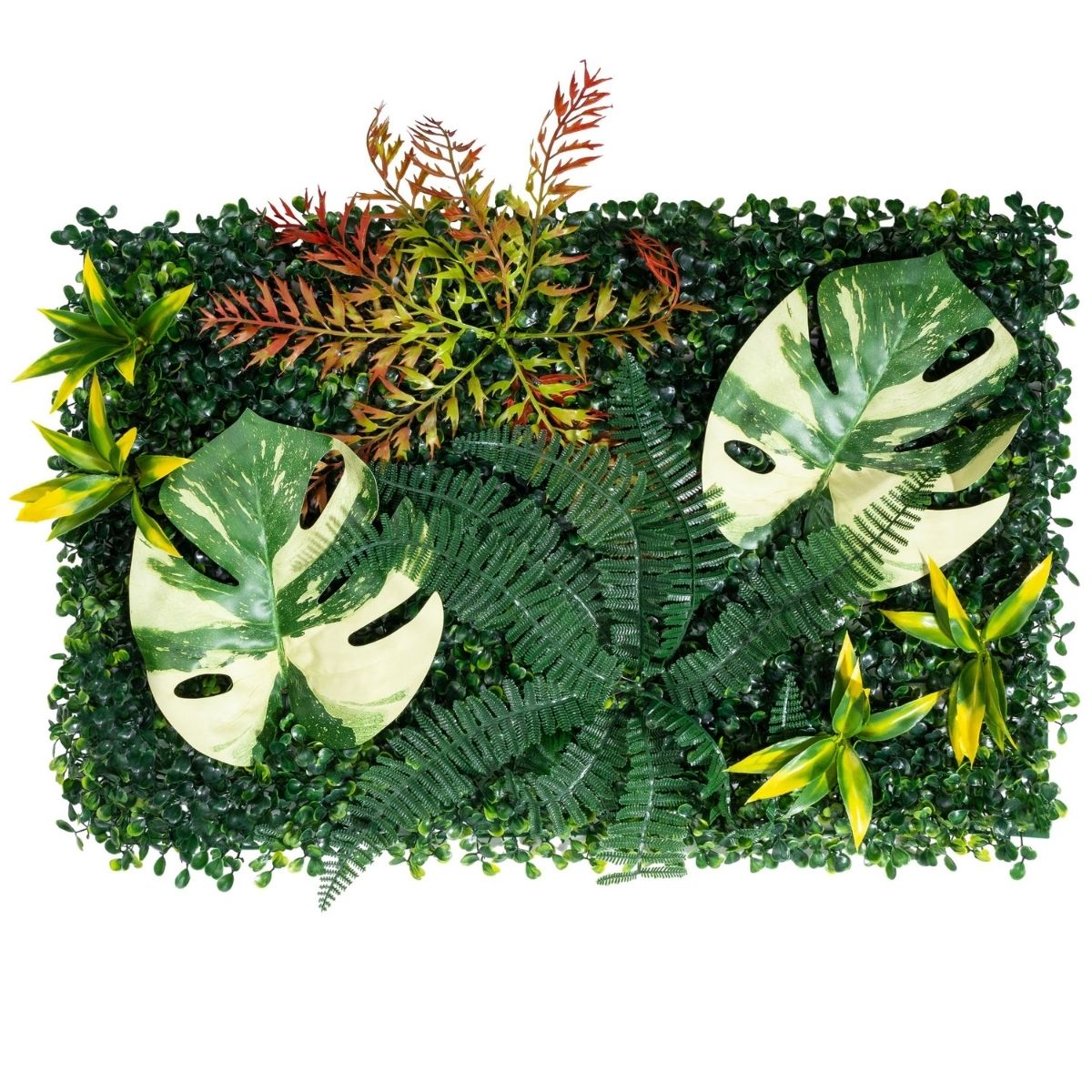 Panou din plante artificiale, cu frunze, Naimeed D7225, Verde, 40x60 cm