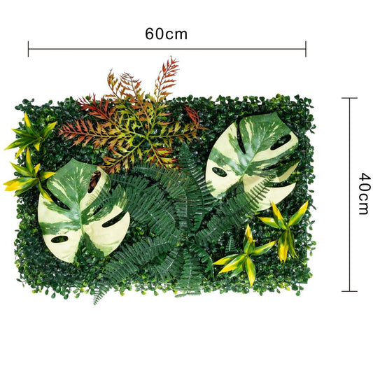 Panou din plante artificiale, cu frunze, Naimeed D7225, Verde, 40x60 cm