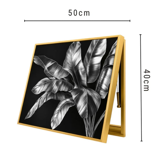 Capac tablou pentru contor electric, Naimeed D7267, mascare tablou electric, design modern si elegant, 40x50x4cm, rama aurie - 221.ro