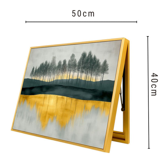 Capac tablou pentru contor electric, Naimeed D7268, mascare tablou electric, design modern si elegant, 40x50x4cm, rama aurie