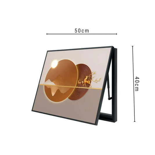 Capac tablou pentru contor electric, Naimeed D7269, mascare tablou electric, design modern si elegant, 40x50x4cm, rama neagra - 221.ro