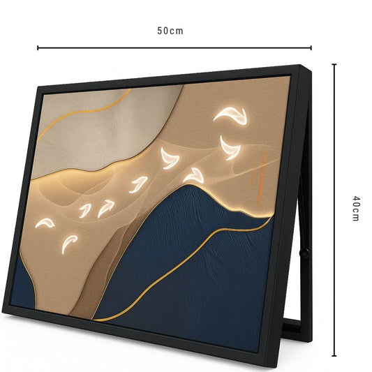 Capac tablou pentru contor electric, Naimeed D7239, mascare tablou electric, design modern si elegant, 40x50x3,8cm, rama neagra - 221.ro