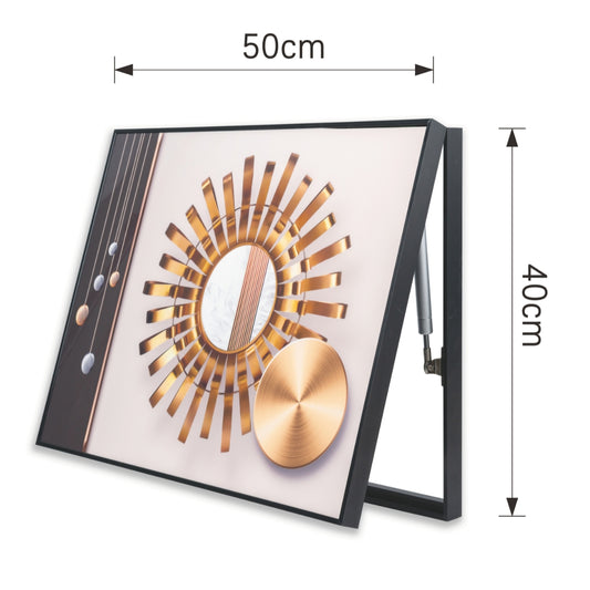 Capac tablou pentru contor electric, Naimeed D7240, mascare tablou electric, design modern si elegant, 40x50x3,8cm, rama neagra