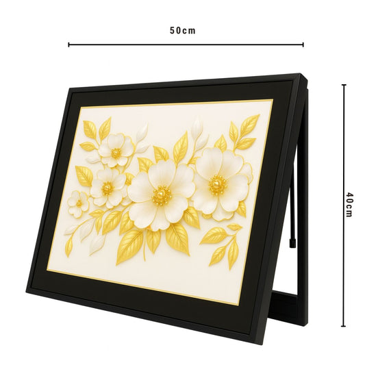 Capac tablou pentru contor electric, Naimeed D7243, mascare tablou electric, design modern si elegant, 40x50x3,8cm, rama neagra