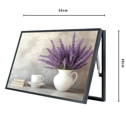 Capac tablou pentru contor electric, Naimeed D7244, mascare tablou electric, design modern si elegant, 40x50x3,8cm, rama neagra